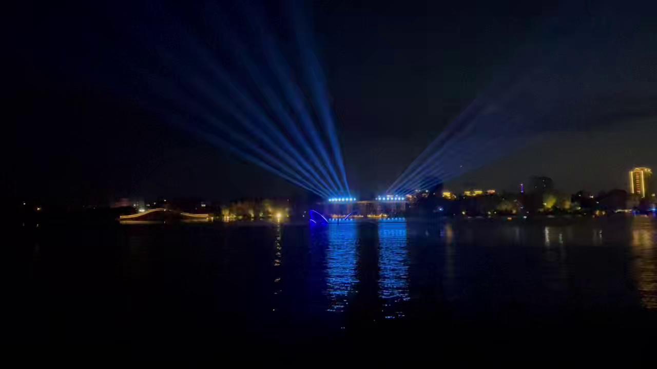 Ruyi Lake Large Musical Fountain in Changchun City, Jilin Province